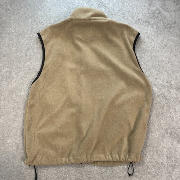 Chestnut Hill Men's Large Full Zip Brown Tan Fleece Vest Shiner Beers Logo Out - Picture 11 of 13